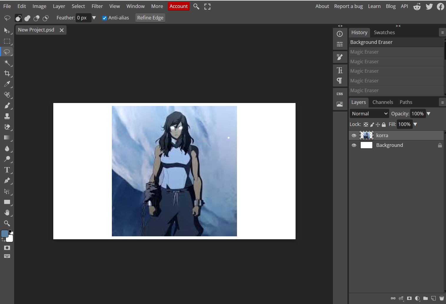 Image imported to Photopea